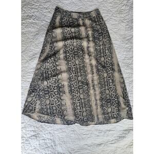 Jessica Simpson High Waisted Boho Snake Print Maxi Skirt Women Size L Multicolor